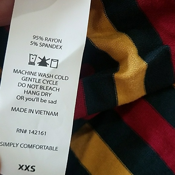 Red Gold Green Chevron Tunic Top LuLaRoe Irma XXS NEW - Picture 5 of 13